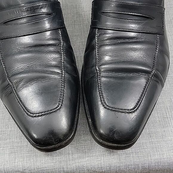 Tanino Crisci Men\'s Black Leather Dress Shoes Loafers Made in Italy SZ 10.5M main image 6